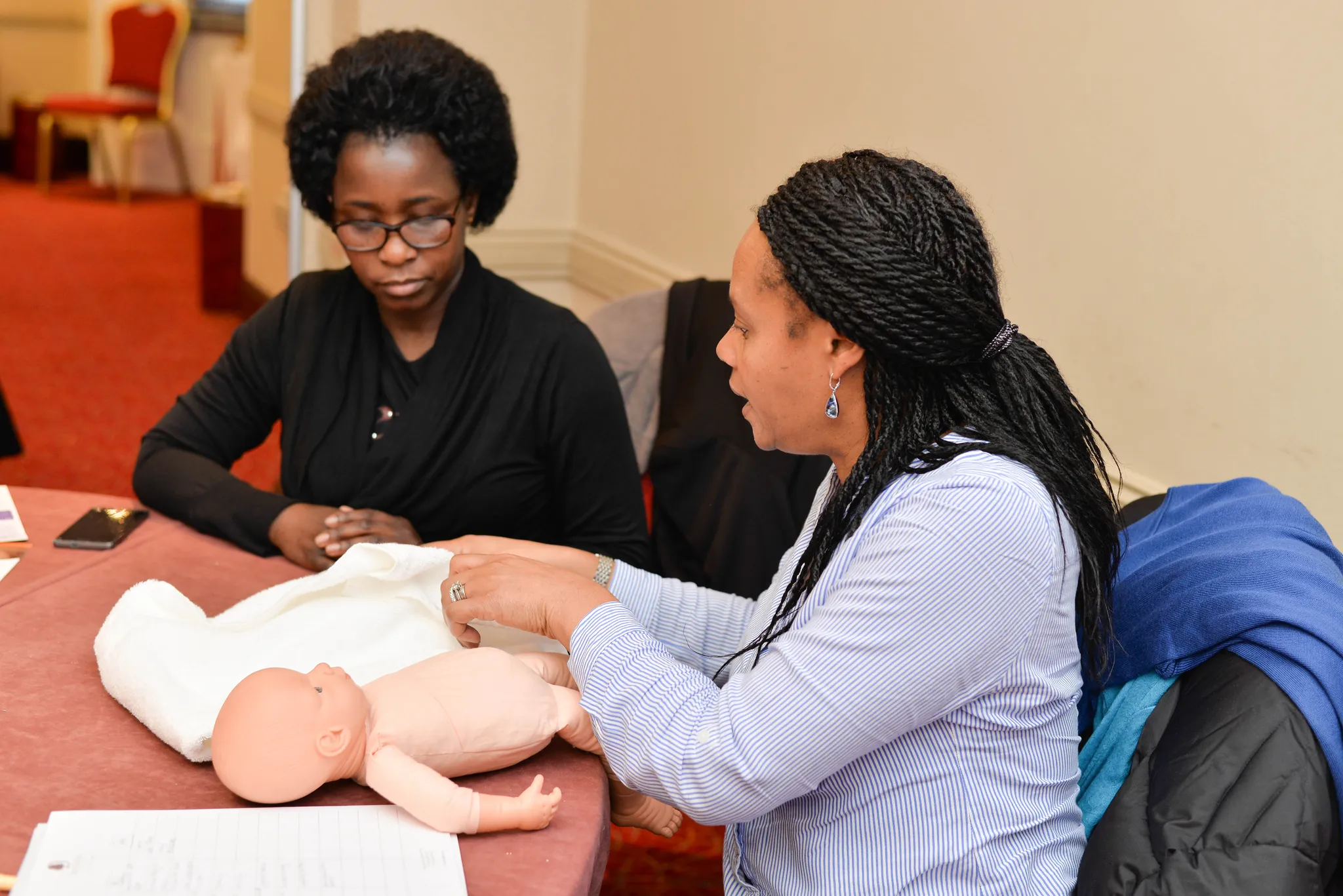 Practical exercise during Babyem maternity nurse training